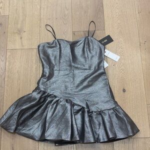 Womens strapless Silver Dress cocktail, prom, homecoming